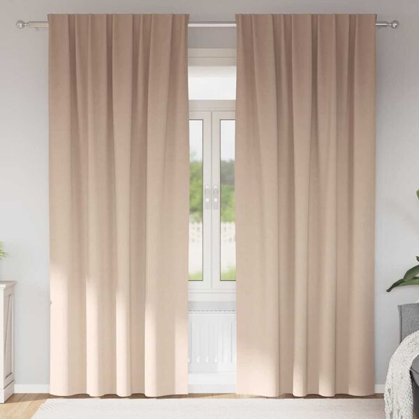 vidaXL Blackout Curtains with Rings 2 pcs Taupe 245 x 140 cm Polyester