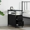 vidaXL Bedside Cabinet Black oak 30 x 60 x 60 cm Engineered wood