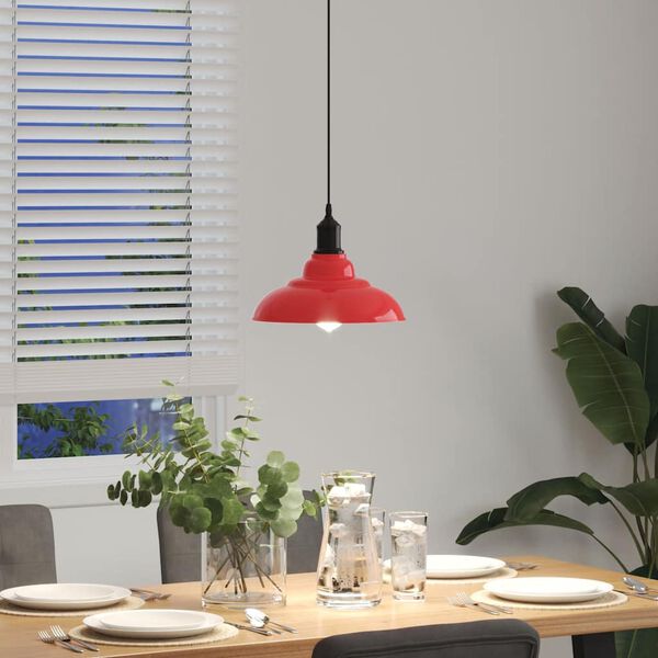 vidaXL Pendant Lamp Height Adjustable E27 Gloss Red &Oslash; 31 cm Metal