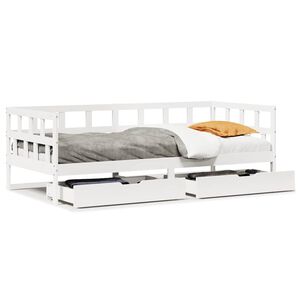 vidaXL Daybed with Drawers without Mattress White 80x200 cm Solid Wood
