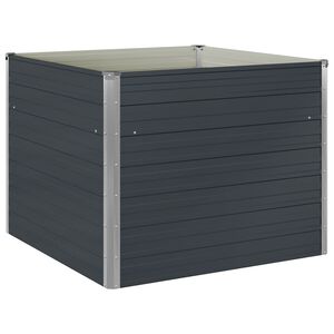 vidaXL Raised Garden Bed Anthracite 100x100x77 cm Galvanised Steel
