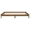 vidaXL LED Bed Frame without Mattress Honey Brown 200x200 cm Solid Wood