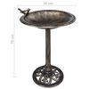 vidaXL Garden Bird Bath Bronze Plastic