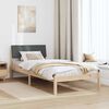 vidaXL Bed frame Brown and dark grey 90 x 190 cm Solid pine wood