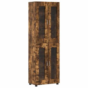 vidaXL Highboard FLORIN 60 x 35 x 182 cm Smoked Oak Engineered Wood