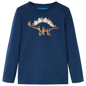 vidaXL Kids' T-shirt with Long Sleeves Navy Blue 116