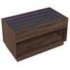 vidaXL Coffee Table with Infinity LED Brown Oak 90x50x50 cm