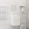 vidaXL Bathroom Furniture Set High Gloss White Engineered Wood