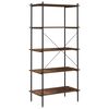 vidaXL 5-Tier Shelving Unit Black and Dark Wood 80x40x163 cm
