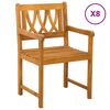 vidaXL Garden Chairs 8 pcs Natural Solid Acacia Wood