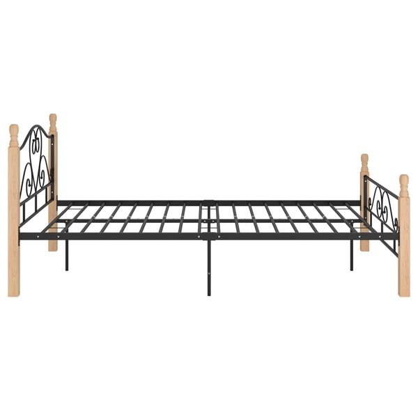 vidaXL Bed Frame without Mattress Black Metal 120x200 cm
