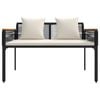 vidaXL Outdoor Bench Black and Cream White 117 x 54 x 74.5 cm