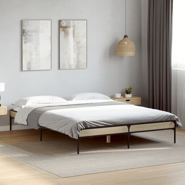 vidaXL Bed Frame without Mattress Sonoma Oak 120x200 cm