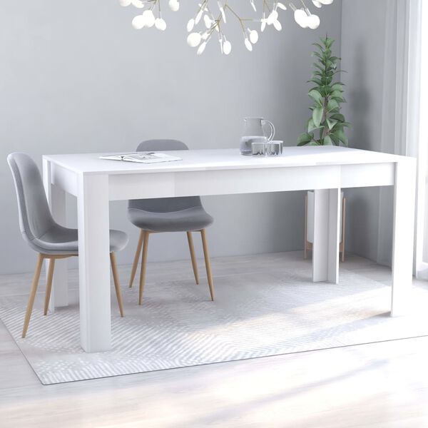 vidaXL Dining Table White 160x80x76 cm Engineered Wood