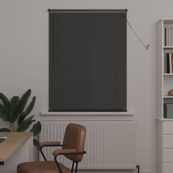vidaXL Venetian Blind Manual Adjustable Silver Grey 150 x 80 cm PVC