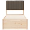 vidaXL Bed Frame with Upholstered Headboard Taupe 75 x 190 cm
