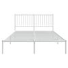 vidaXL Metal Bed Frame without Mattress with Headboard White 140x200cm