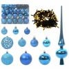 vidaXL Christmas Bauble Set 61 pcs 150 LEDs Warm White &Oslash; 6 cm