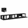 vidaXL TV Cabinet Set Wall-mounted Black Oak Engineered Wood