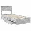 vidaXL Storage Bed Concrete Grey 90 x 200 cm Engineered Wood