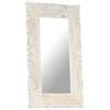 vidaXL Mirror White 80x50 cm Solid Mango Wood