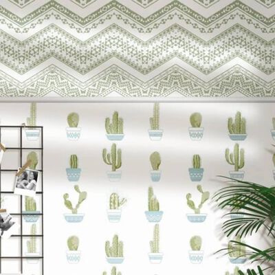 Noordwand Wallpaper Urban Friends & Coffee Etnico White and Green