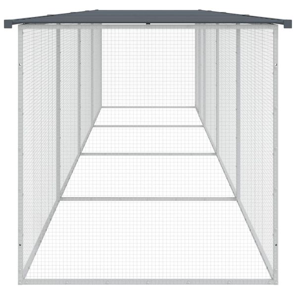 vidaXL Chicken Cage with Roof Anthracite 403x98x90 cm Galvanised Steel