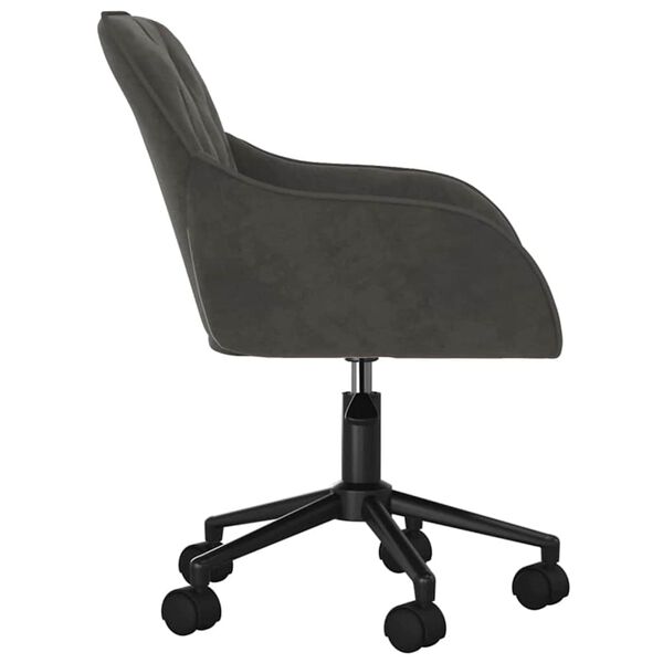 vidaXL Office Chair with Wheel Dark Grey 56 x 61.5 x 72 cm Velvet