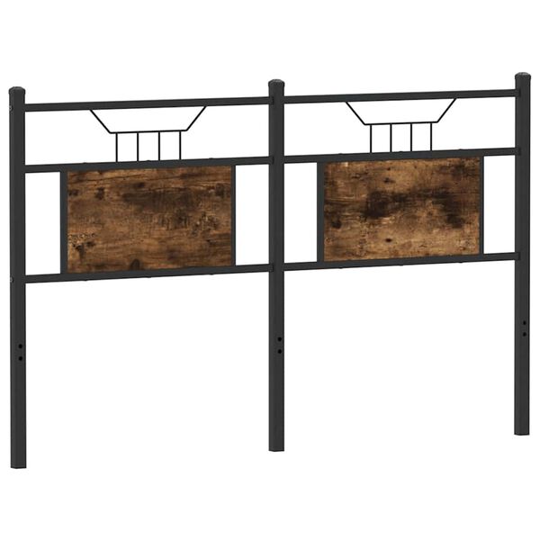 vidaXL Headboard Smoked Oak 137 cm Engineered Wood and Steel