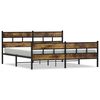 vidaXL Metal Bed Frame without Mattress Smoked Oak 200x200 cm