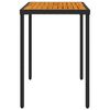 vidaXL Garden Table with Acacia Wood Top Black 115x54x74 cm Poly Rattan