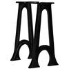 vidaXL Bench Legs 2 pcs with Arched Base A-Frame Cast Iron