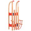 vidaXL Folding Snow Sledge with Backrest 119 cm Wood