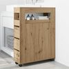 vidaXL Narrow Bathroom Cabinet with Wheels Artisian Oak Engineered Wood