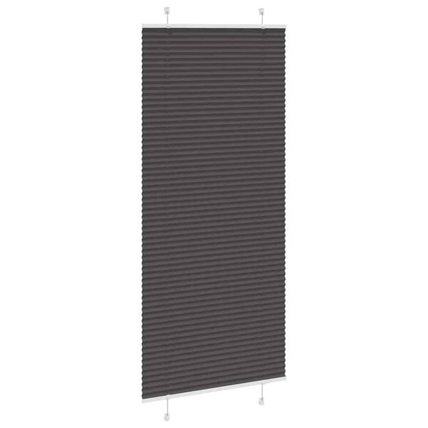 vidaXL Pleated Blind Black 90x200 cm Fabric Width 89.4 cm Polyester
