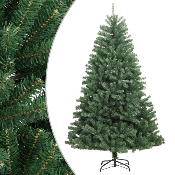 vidaXL Artificial Hinged Christmas Tree with Stand Green 240 cm