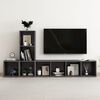 vidaXL 3 Piece TV Cabinet Set High Gloss Grey Engineered Wood