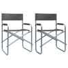 vidaXL Director's Chairs 2 pcs Steel Grey