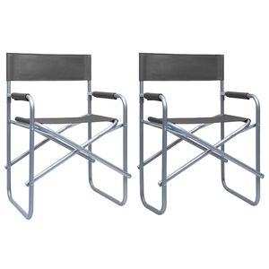 vidaXL Director's Chairs 2 pcs Steel Grey