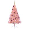 vidaXL Artificial Pre-lit Christmas Tree with 300 LEDs Pink 180 cm PVC