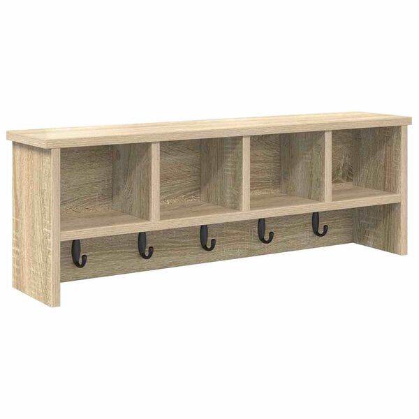 vidaXL Wall-Mounted Coat Rack with Shelf Sonoma oak 75 x 16 x 26 cm