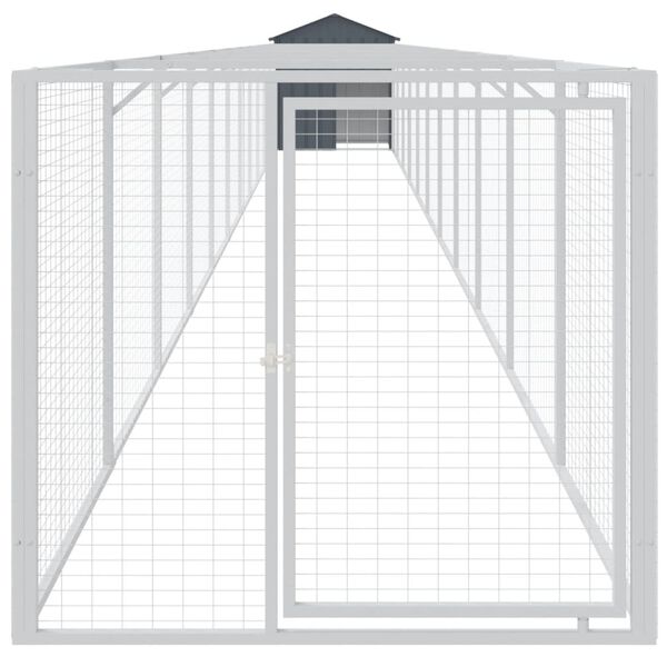 vidaXL Dog House with Roof Anthracite 117x1221x123 cm Galvanised Steel