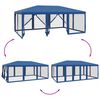 vidaXL Party Tent with 10 Mesh Sidewalls Blue 6x4 m HDPE