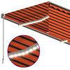 vidaXL Manual Retractable Awning with Blind&LED 4x3m Orange&Brown