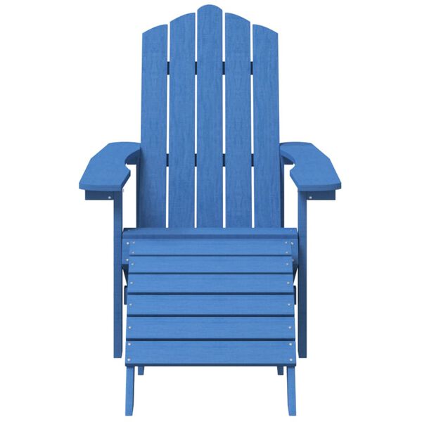 vidaXL Garden Adirondack Chair with Footstool & Table HDPE Aqua Blue