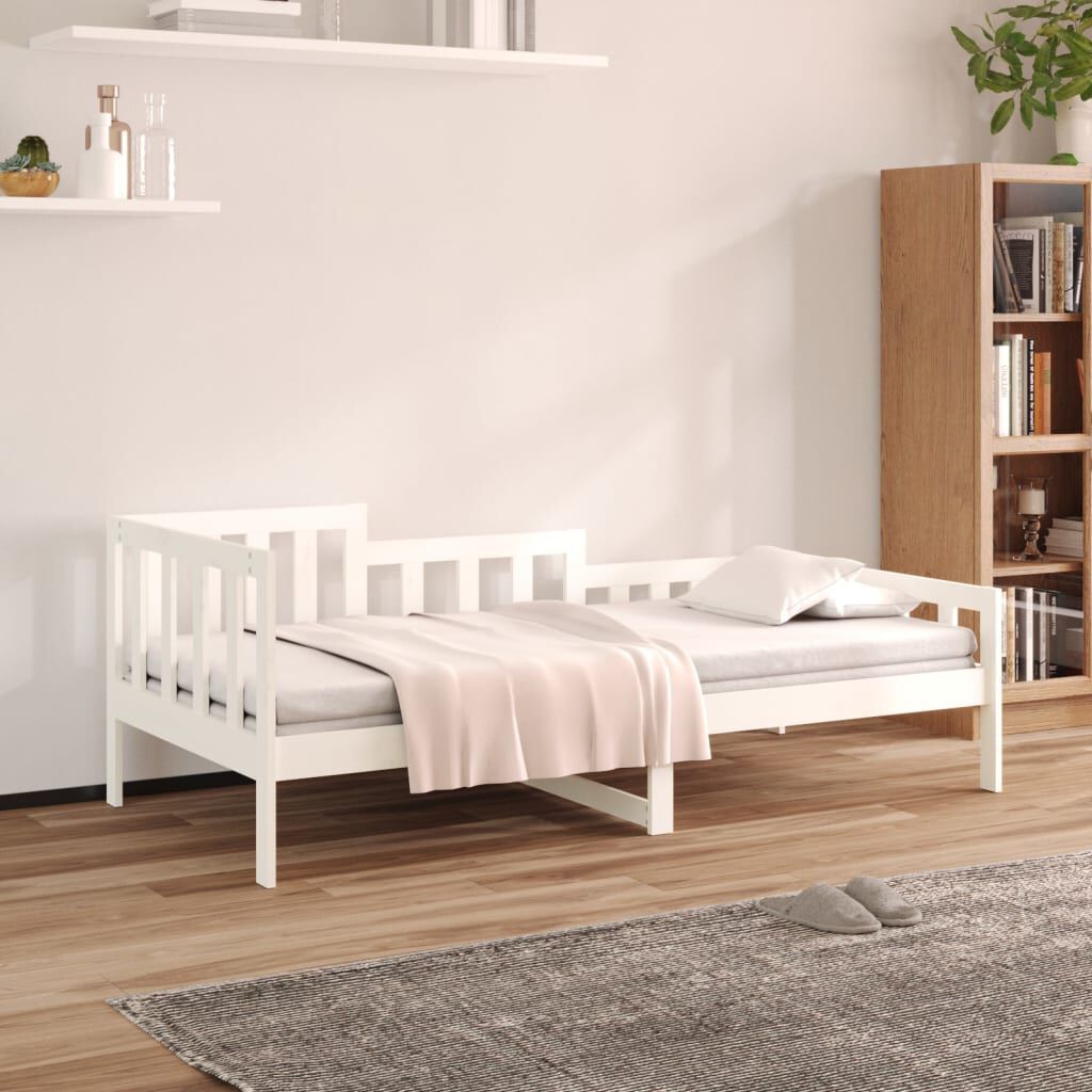 vidaXL Day Bed without Mattress White 90x190 cm Single Solid Wood Pine ...