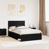 vidaXL Bed Frame with Headboard Black 120 x 190 cm Solid Pine Wood