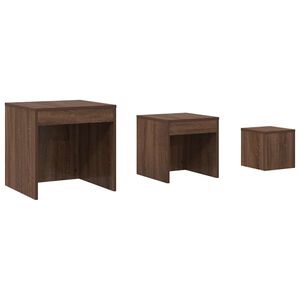 vidaXL Nesting Tables 3 pcs Brown Oak Engineered Wood