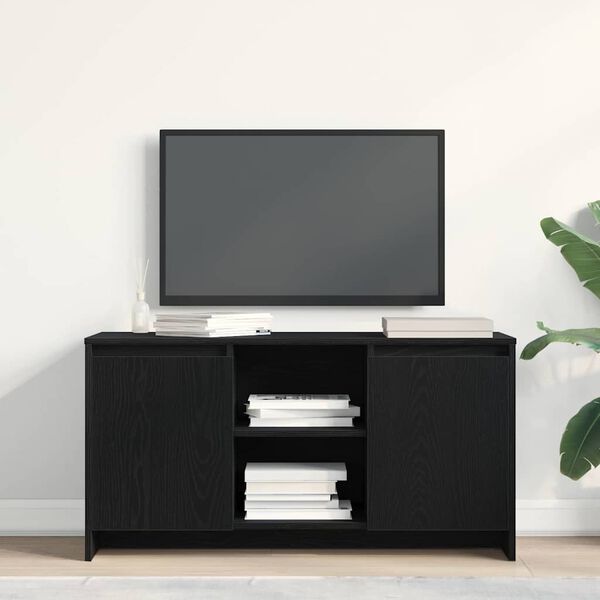 vidaXL TV Cabinet Black Oak 102 x 37.5 x 52.5 cm Engineered Wood