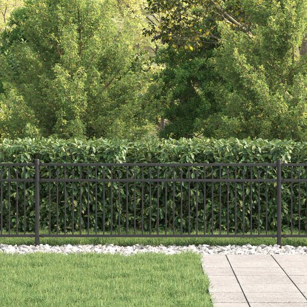 vidaXL Spike Fence Black 200 x 110 cm Powder-Coated Steel